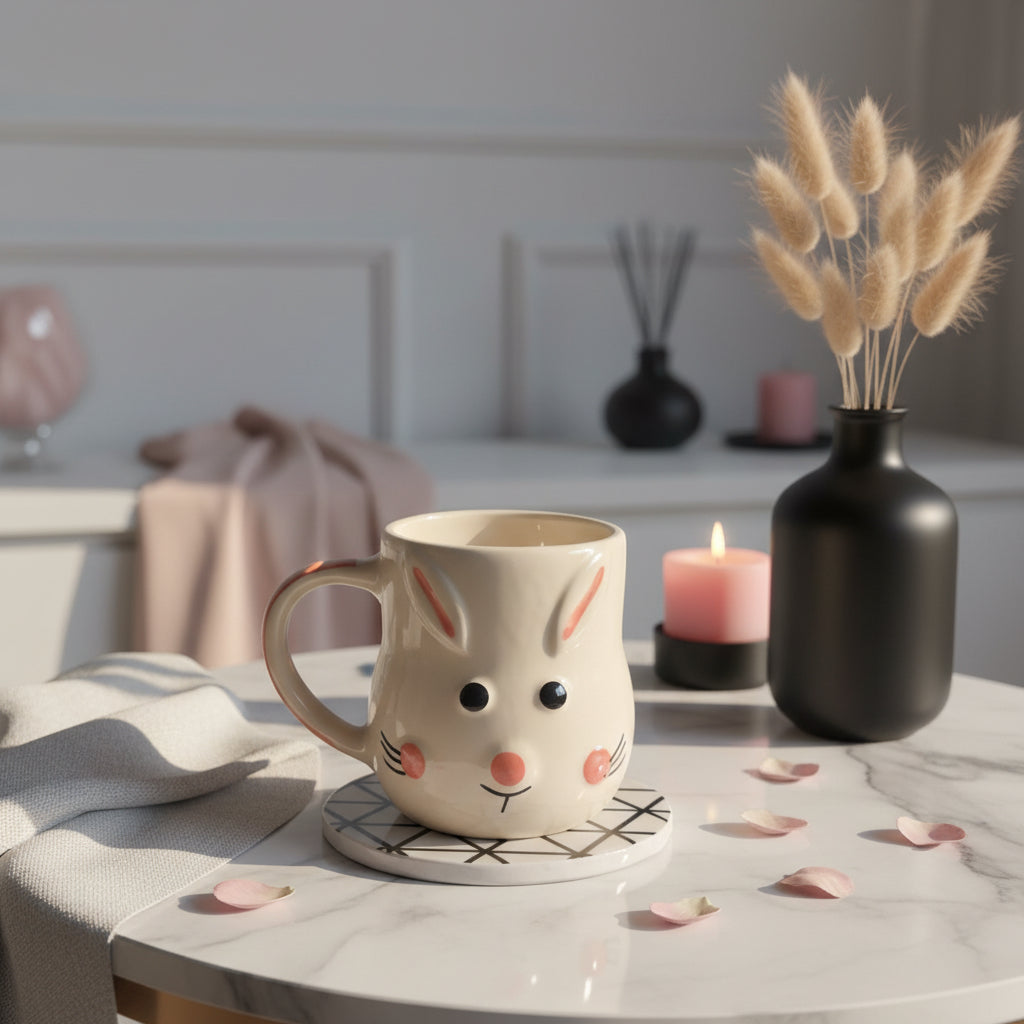 🐰 Blush Bunny Mug (Set of 1)