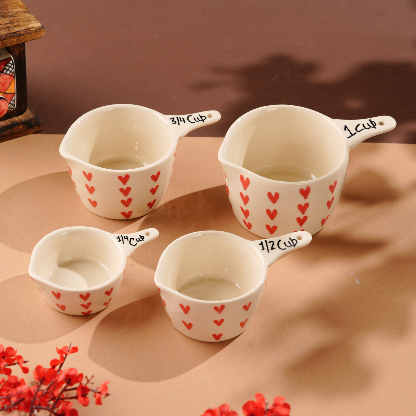 My Crockery Shop Measure with Love Ceramic Measuring Cups- Set of 4