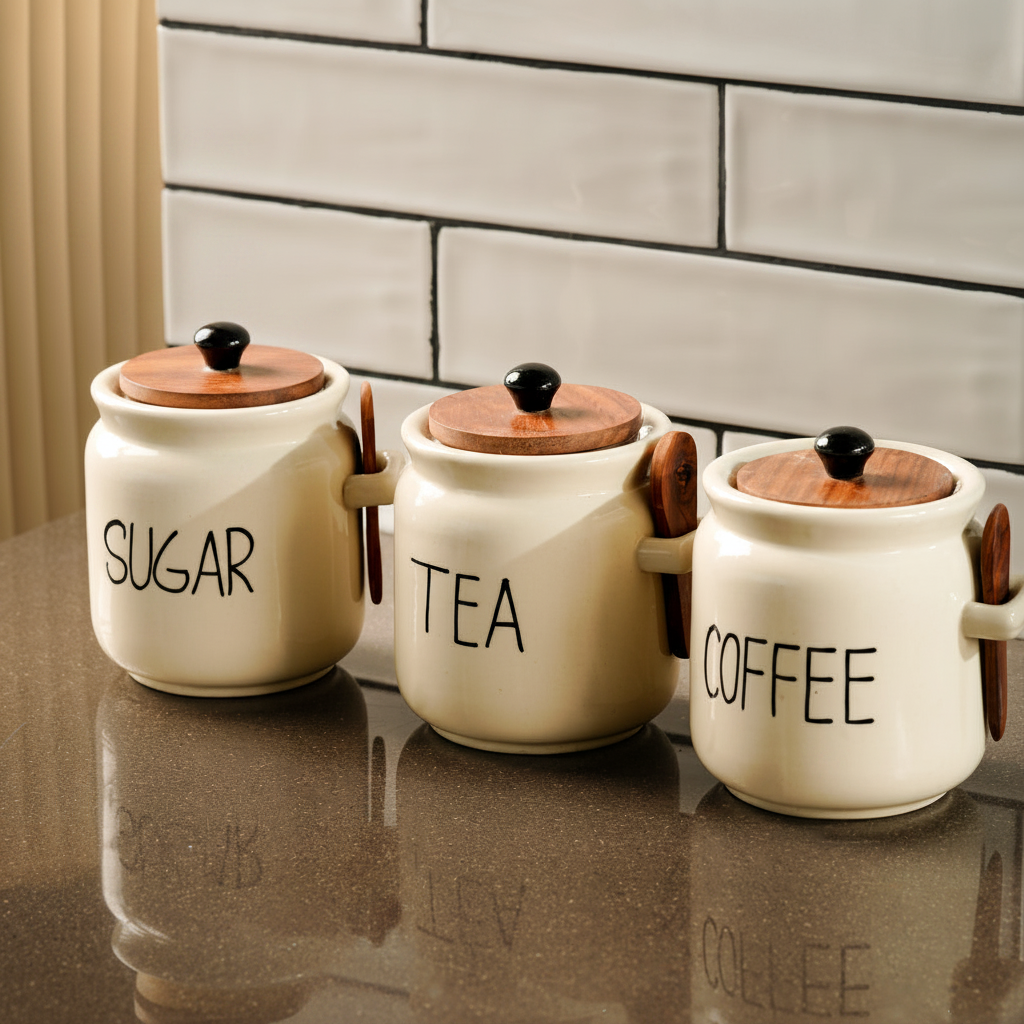Tea / Sugar / Salt / Coffee Jars ( Set of 1)Can choose options