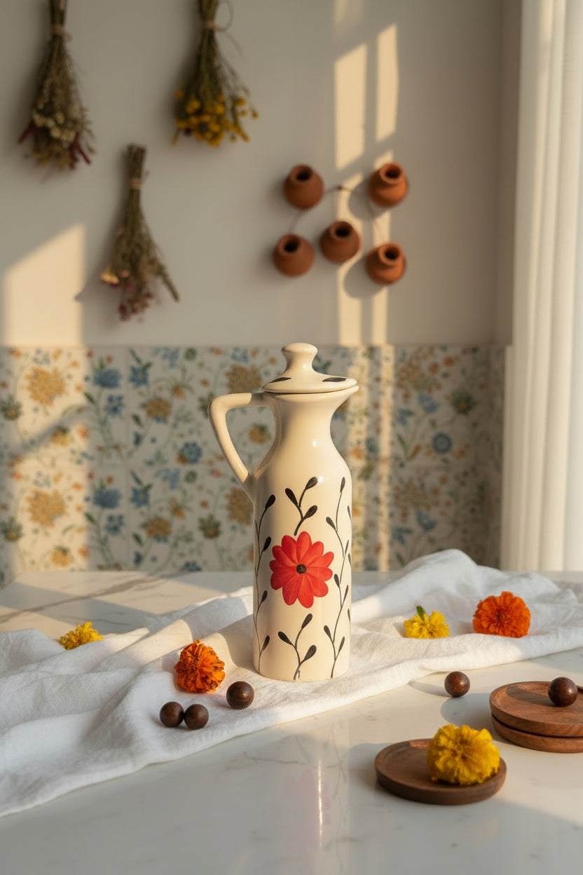 Handcrafted Ceramic Oil Dispenser – 350 mL