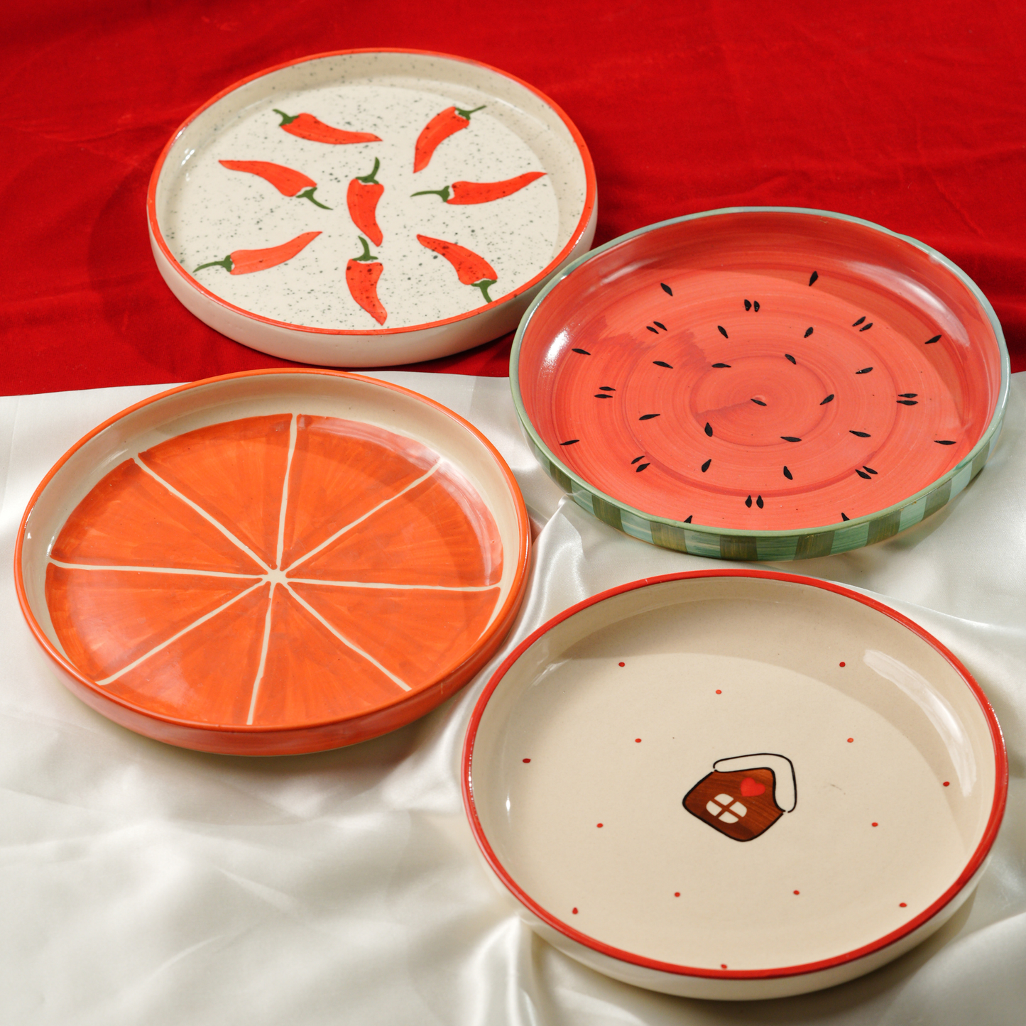 My Crockery Shop Little Bites Hand-Painted Ceramic Plates- Single