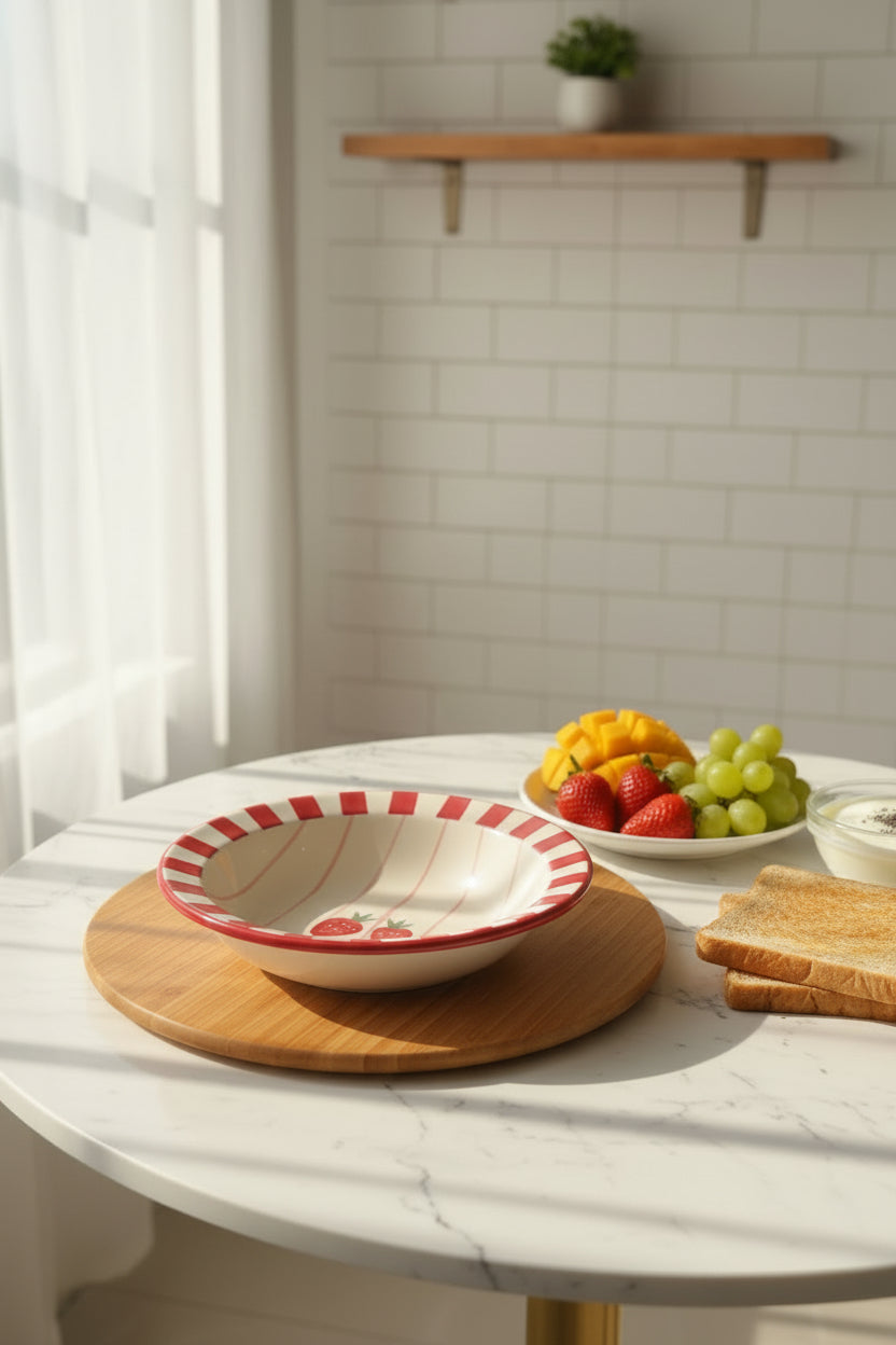 Strawberry and Blue cherry pasta plate