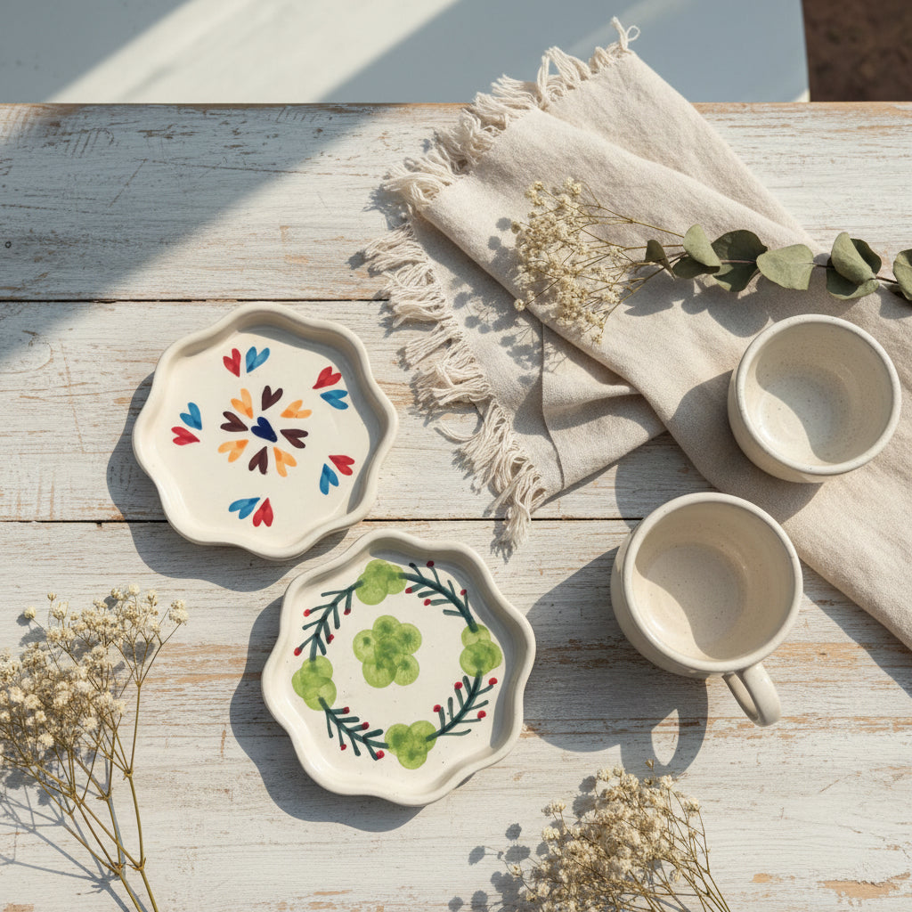 Heart & Grape Spiral Ceramic Dessert Plates š¤š
(set of 1)