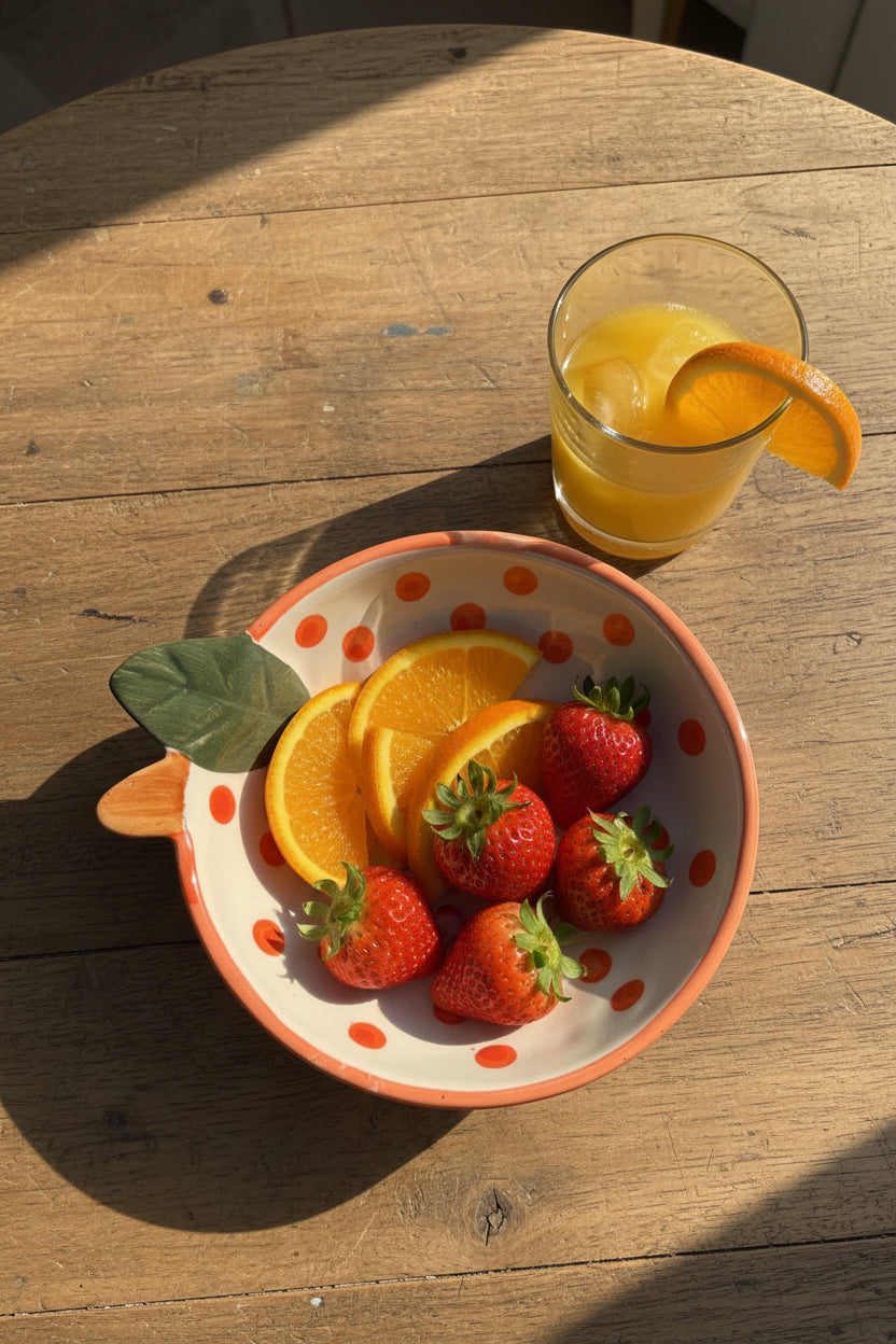 My Crockery Shop Orange and green polka bowl