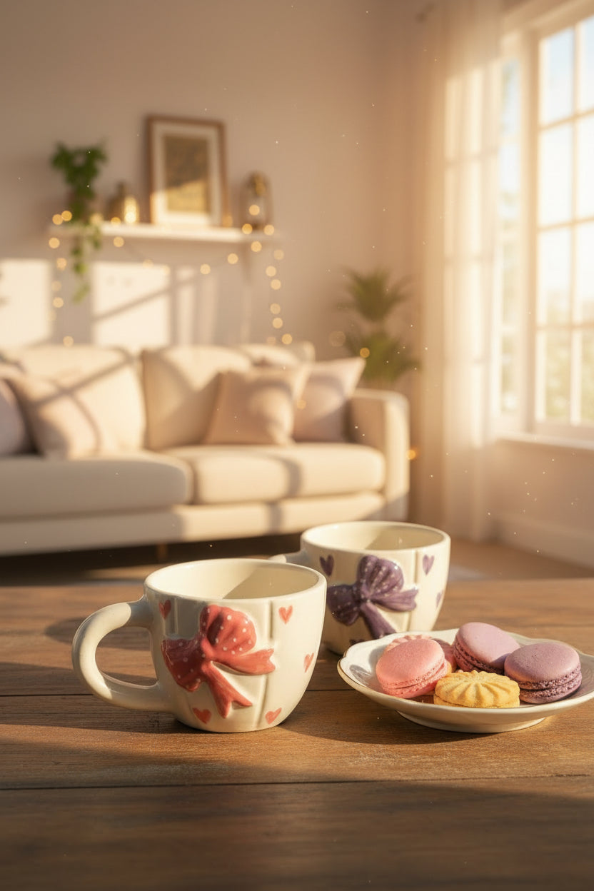 Sweetheart Bow Ceramic Mug – 220 mL