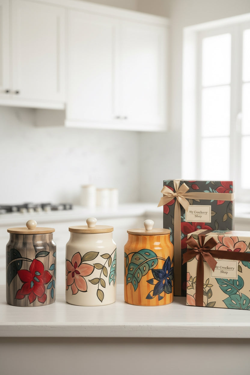 Cut work ceramic jars