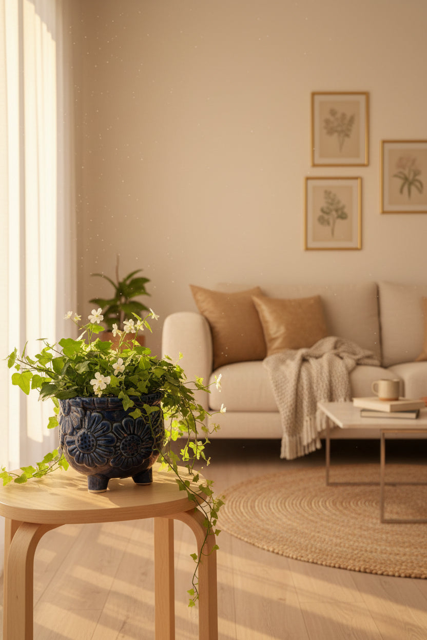 Embossed flower planter