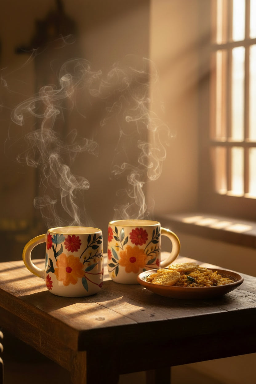 Bloom Garden Handpainted Ceramic Mug – 300 mL