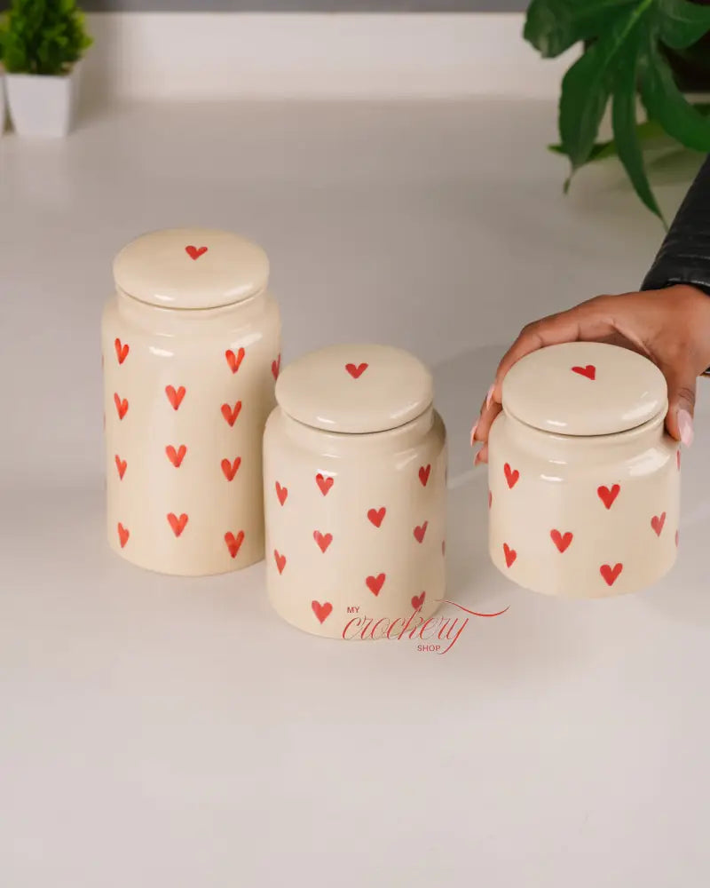 My Crockery Shop Ceramic Airtight Storage Jars – Set of 3 - Kitchen Storage