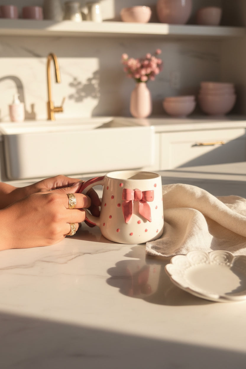 🎀 Bow Bloom Mugs ( Set of 1 )