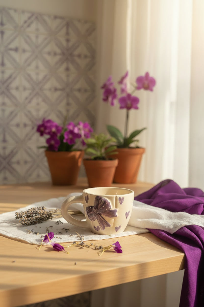 Sweetheart Bow Ceramic Mug – 220 mL