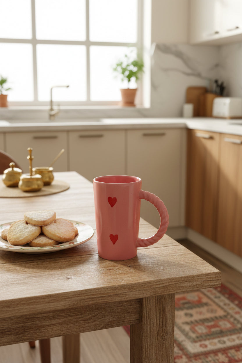 Pink spiral big mug