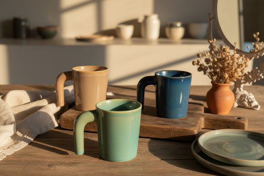 Glossy Hingle Handle Ceramic Mug – 300 mL (Set of 1)
