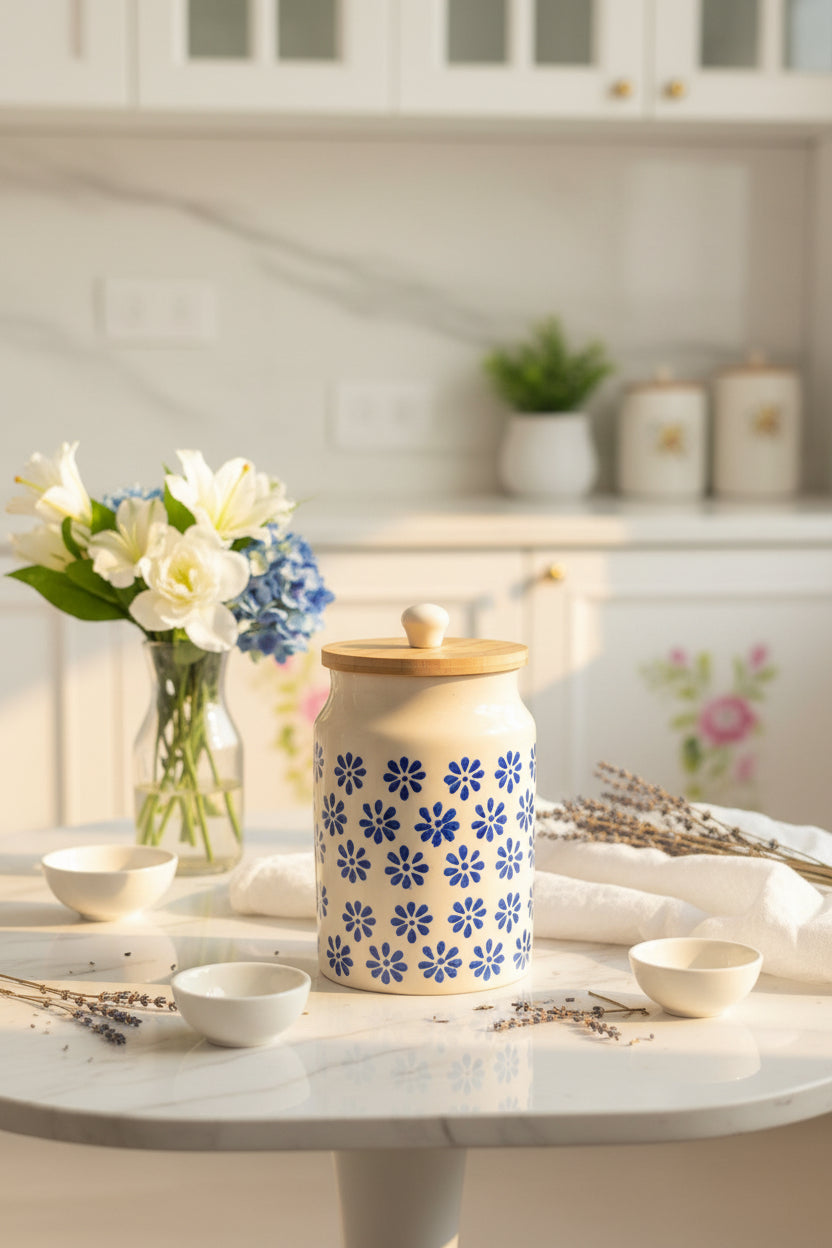 Blue blossom & Citrus Grove Airtight jars