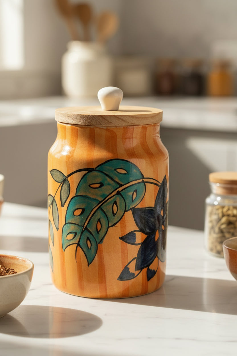 Cut work ceramic jars