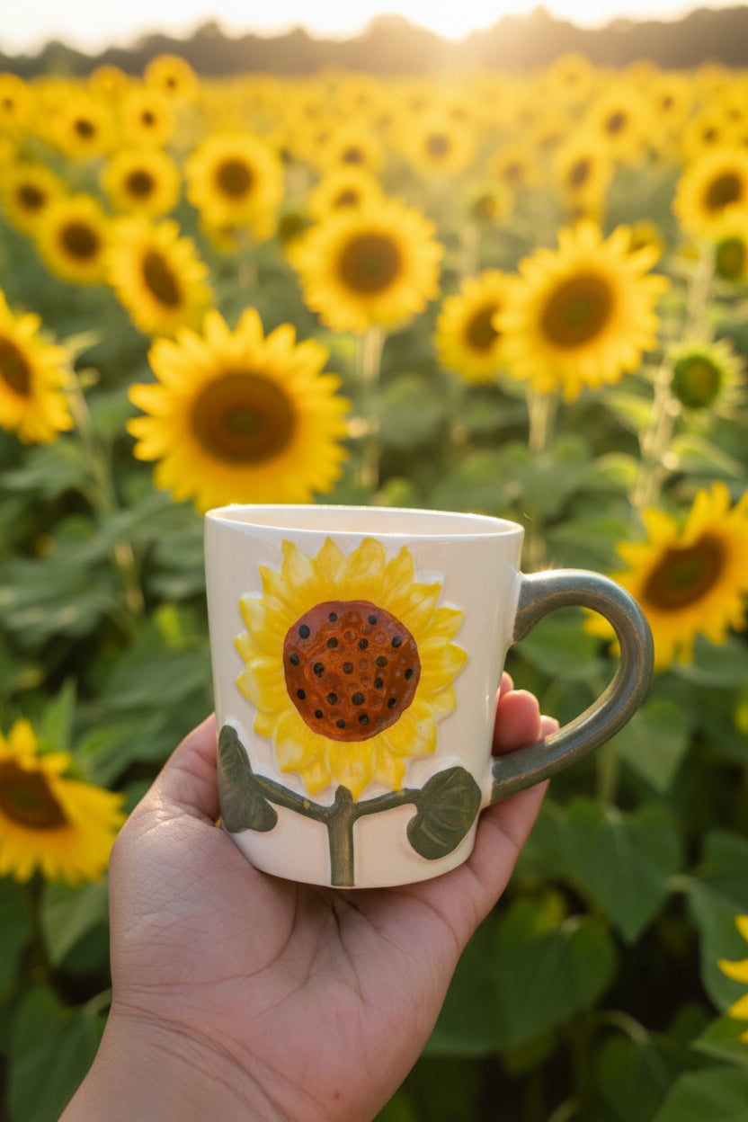 Sunflower bloom mug