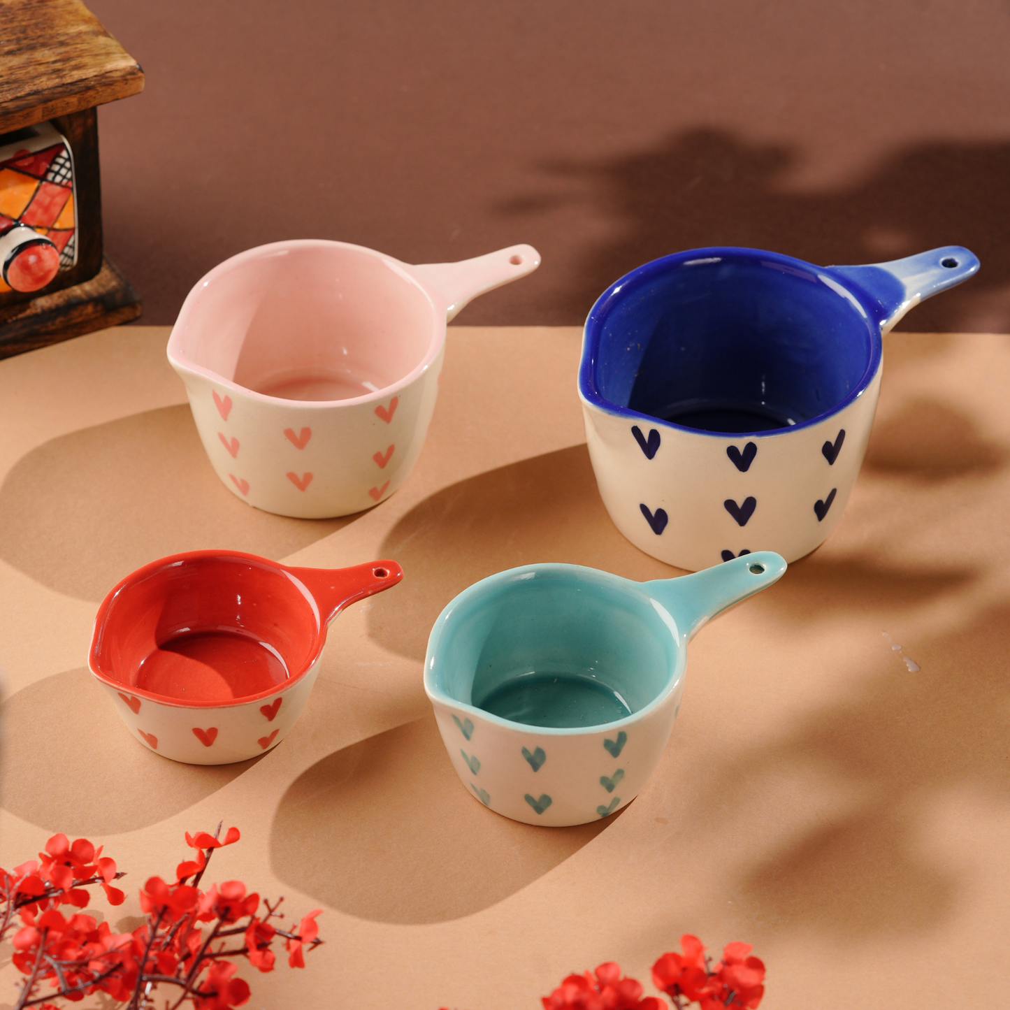My Crockery Shop Measure with Love Ceramic Measuring Cups- Set of 4