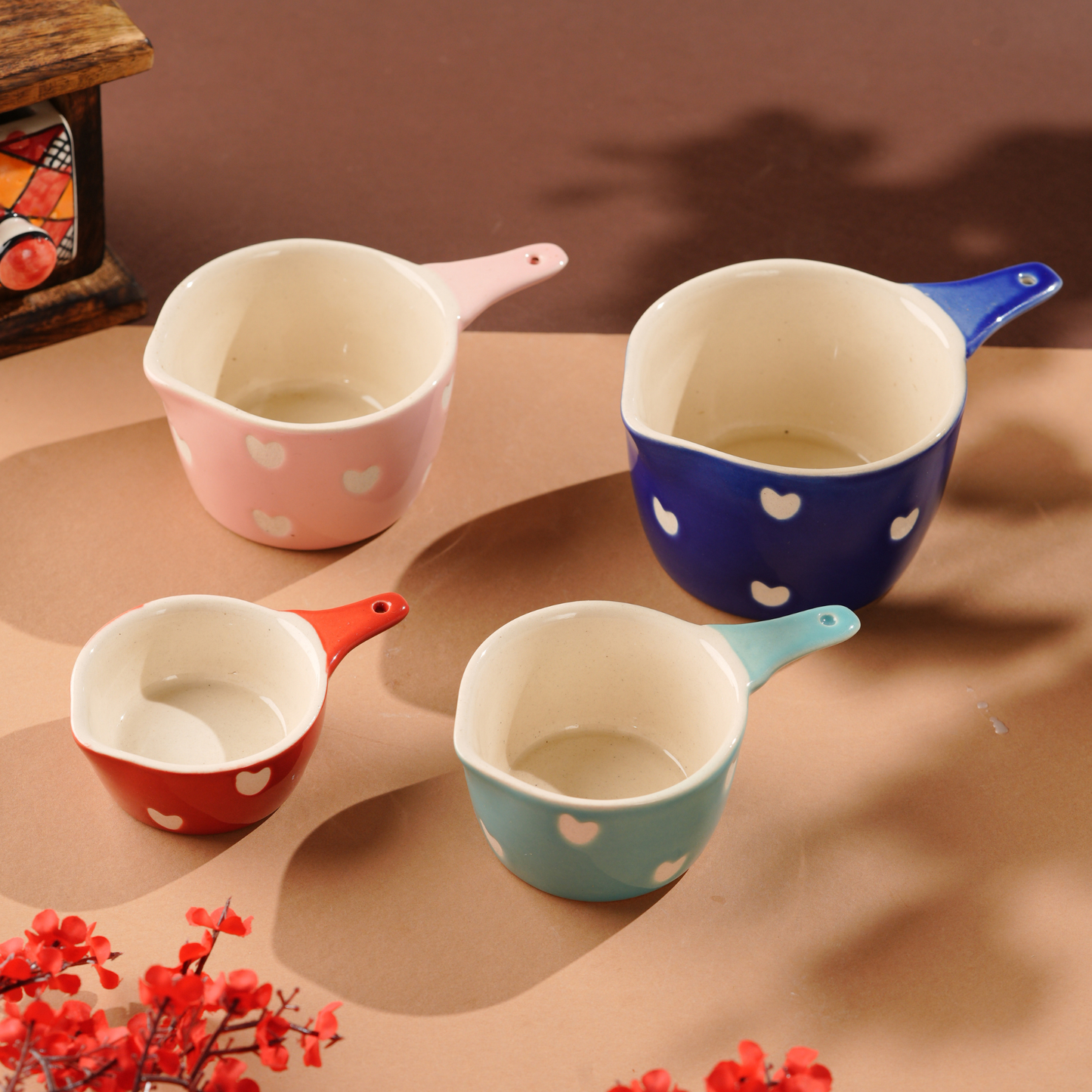 My Crockery Shop Measure with Love Ceramic Measuring Cups- Set of 4
