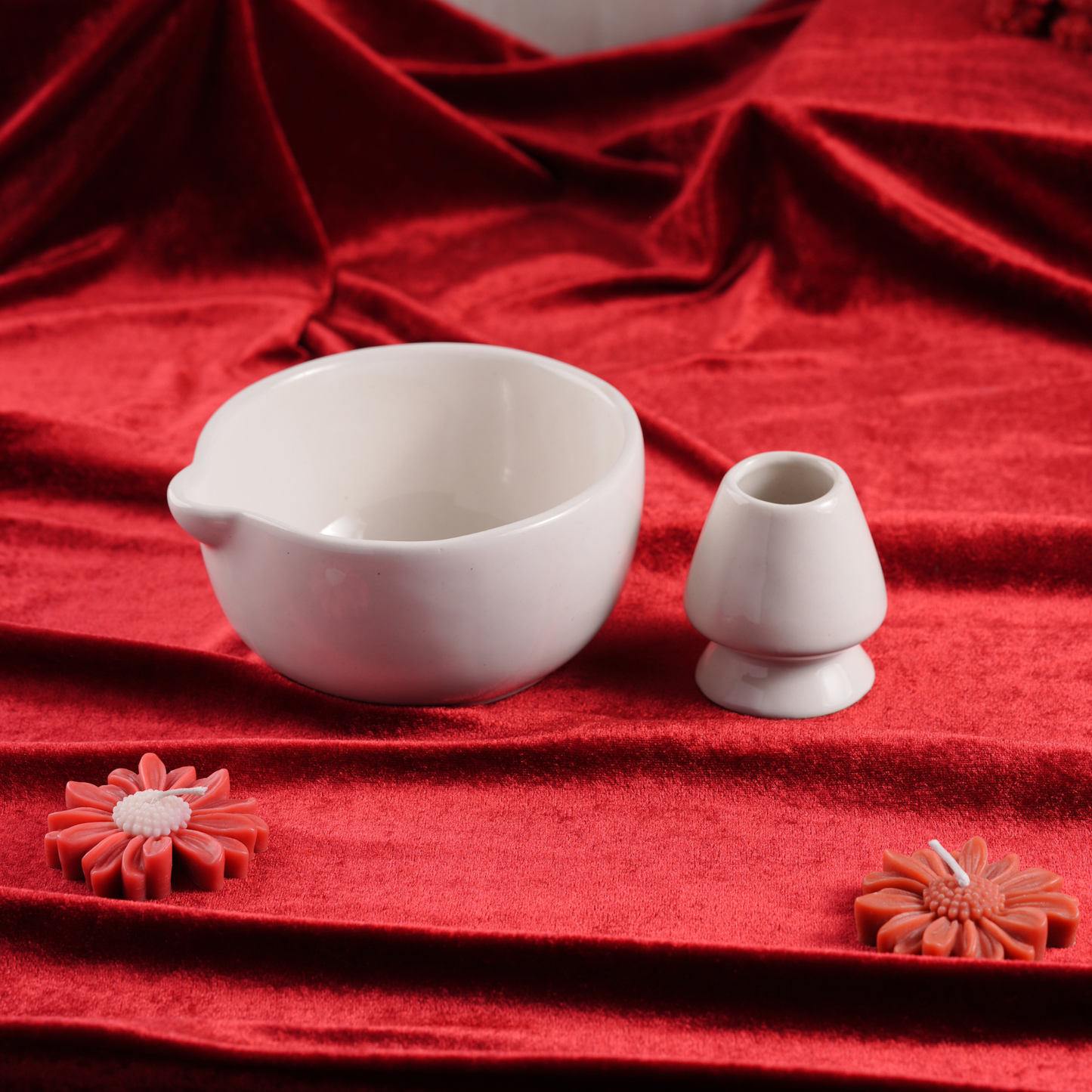 My Crockery Shop Everyday Ceramic Matcha Cup With Whisk Holder
