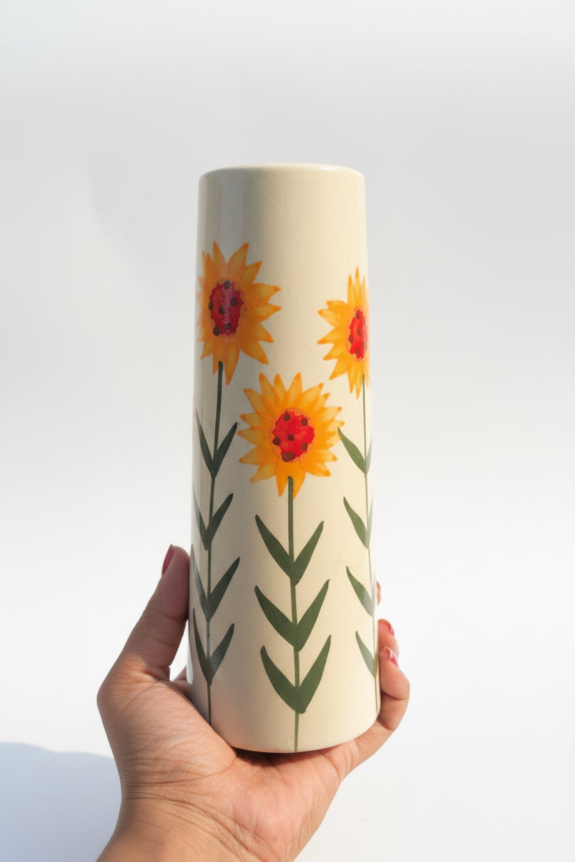Cherry bloom , Sunflower and daisy stem vases