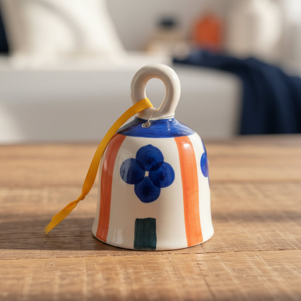 Handpainted Ceramic Hanging Bells (Set of 1)