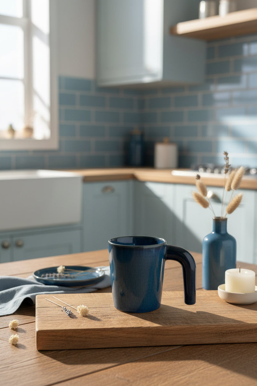Glossy Hingle Handle Ceramic Mug – 300 mL (Set of 1)