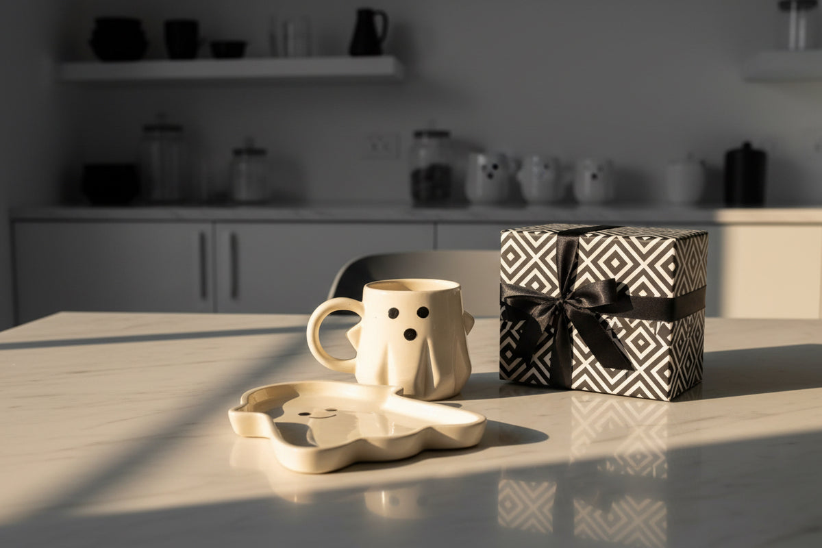 Boo Buddy Ceramic Mug & Plate Set 👻🤍 ( Set of two )