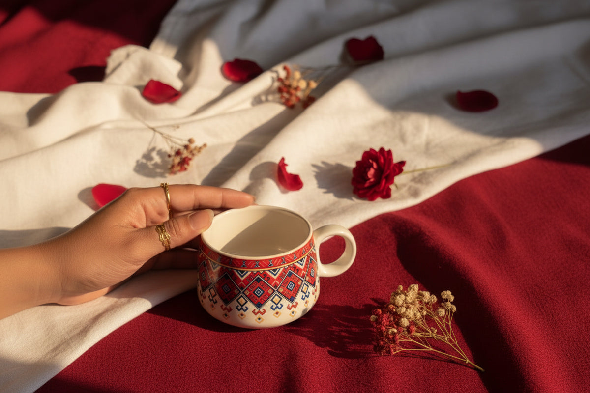 🌸 Multicolour & Floral Tea Cups – Set of 6