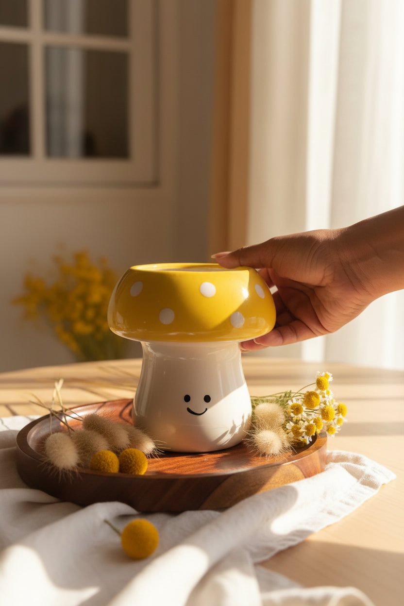 Happy Shroom Ceramic Planters 🍄🌈( Set of 1 )