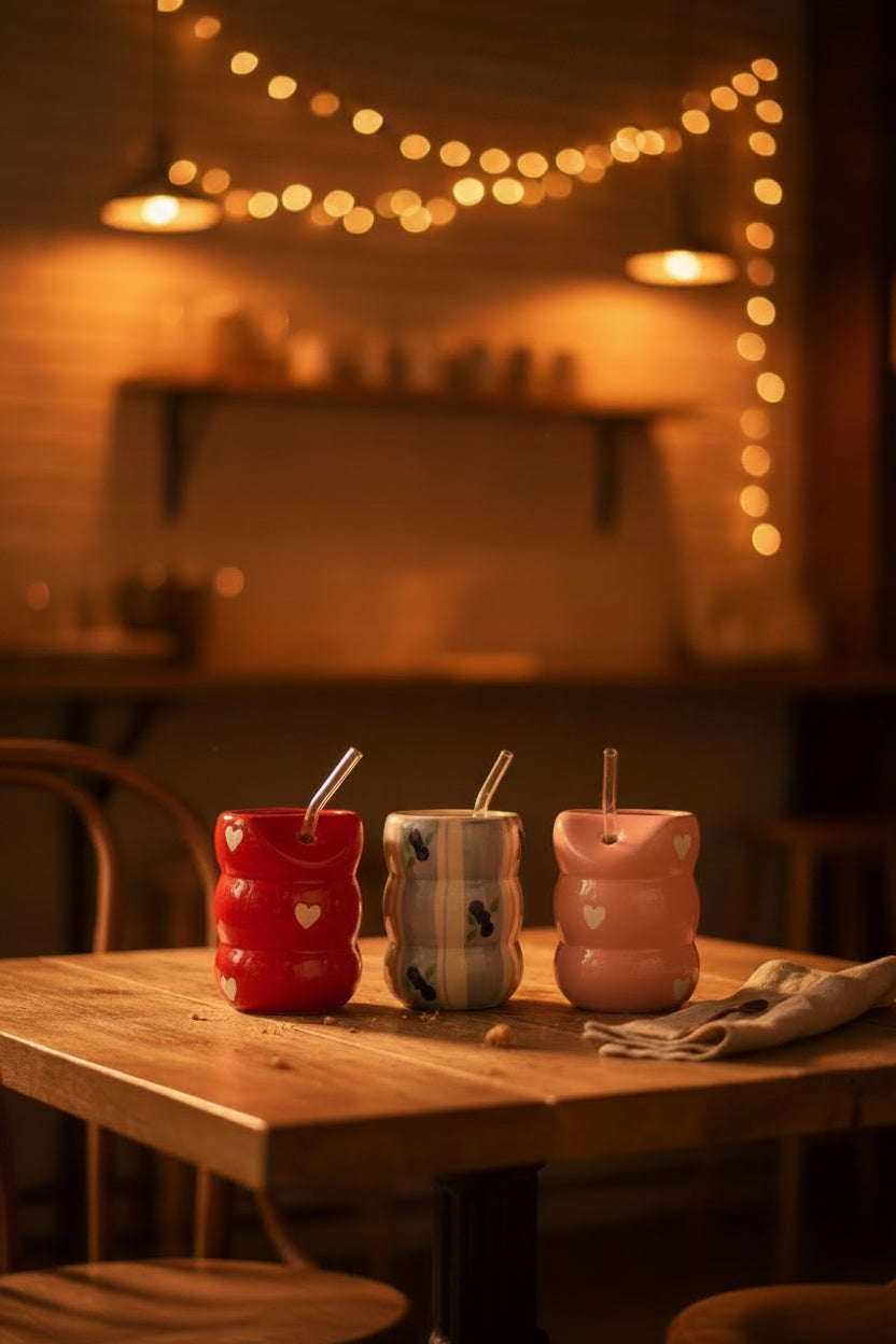 Ceramic Sippers with straw