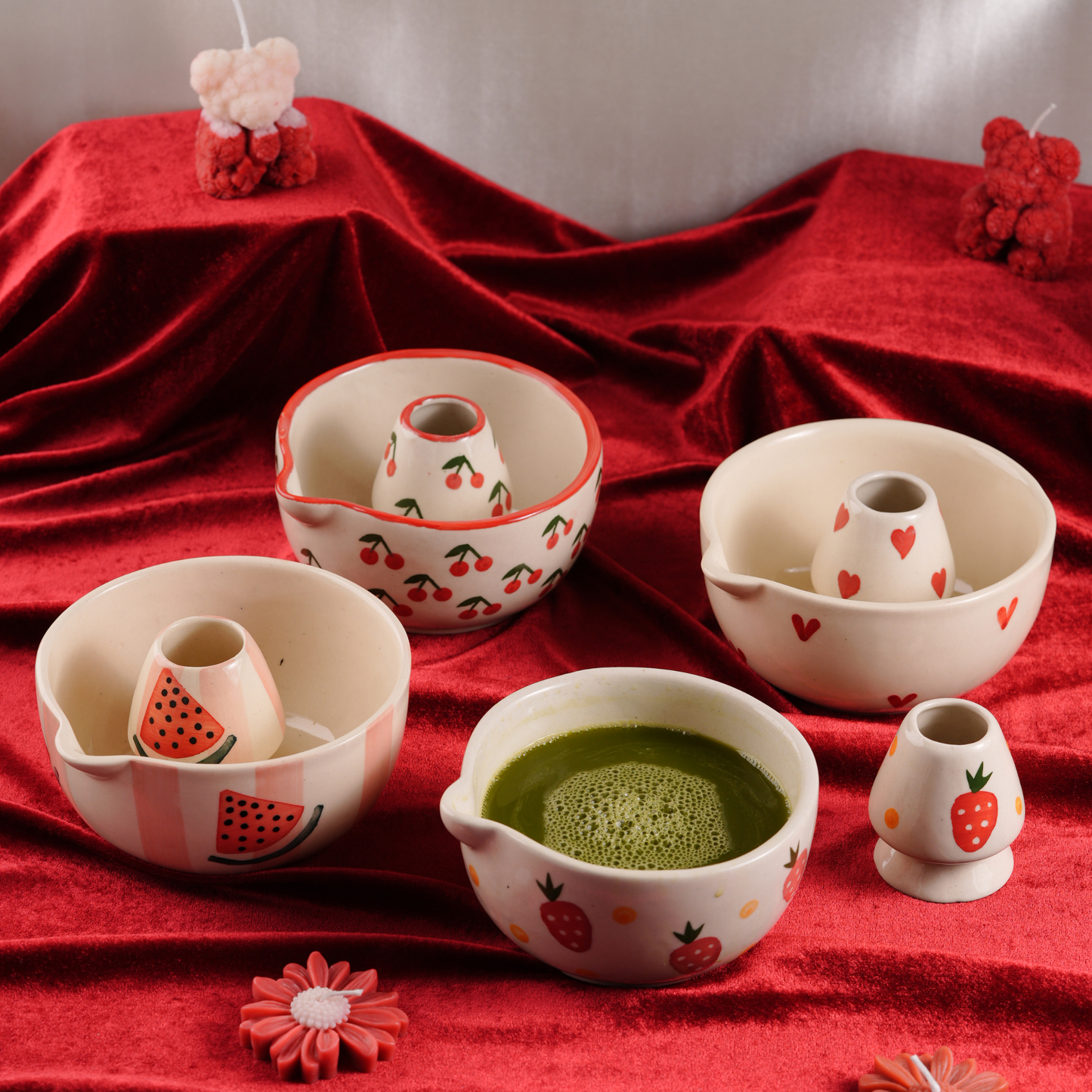 My Crockery Shop Everyday Ceramic Matcha Cup With Whisk Holder