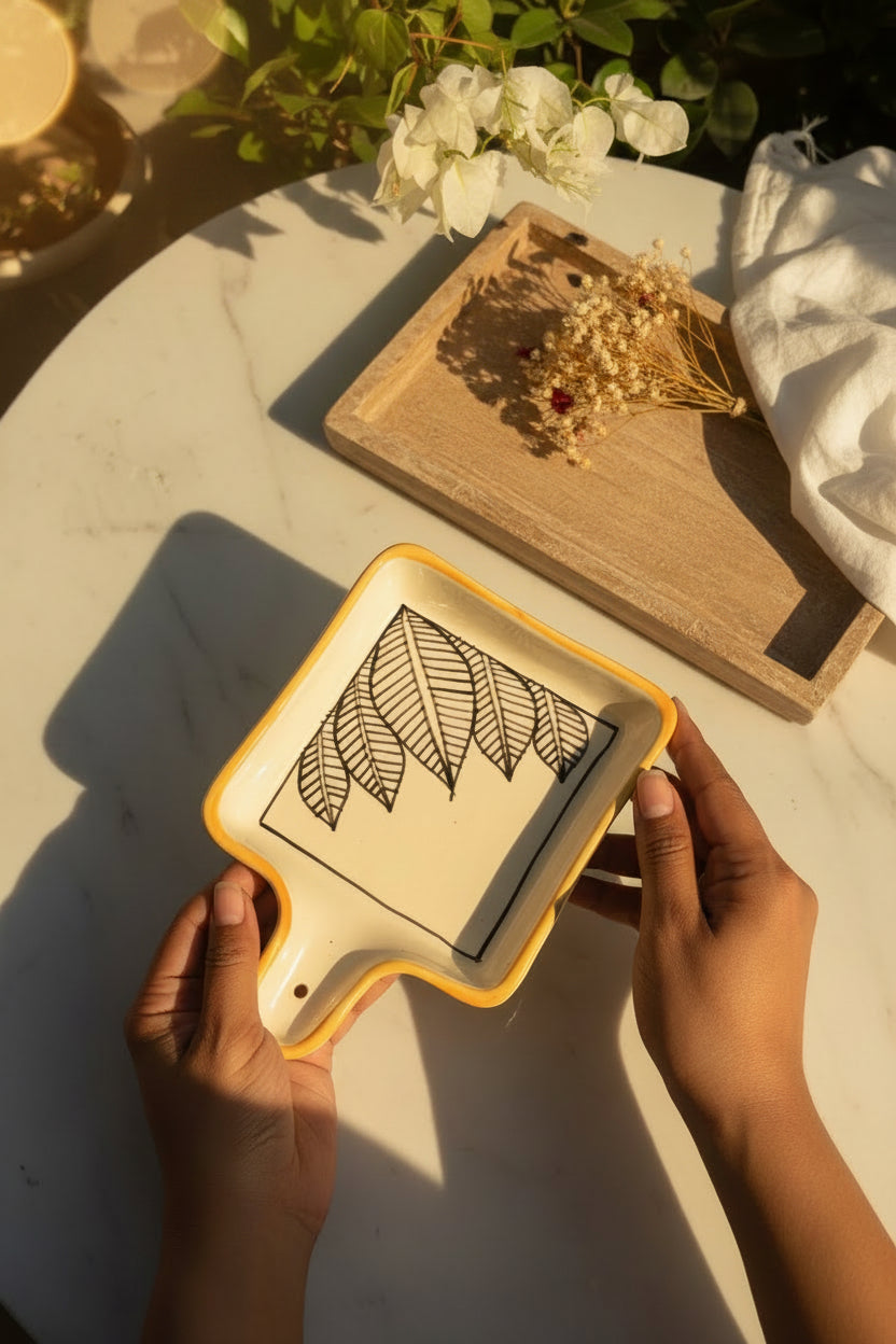 Handcrafted Ceramic Pan Platter Collection ( Set of 1 )