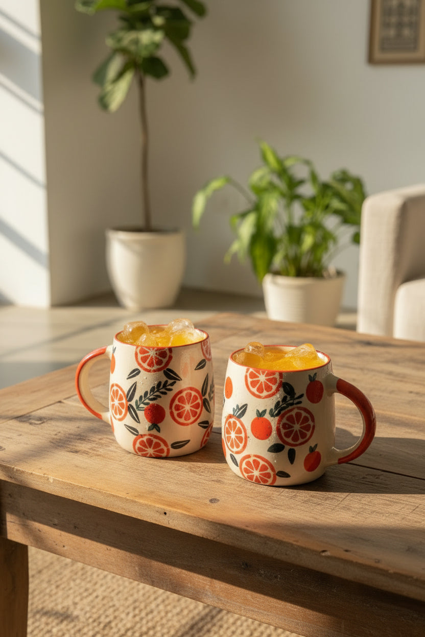 Sunny citrus ceramic mugs