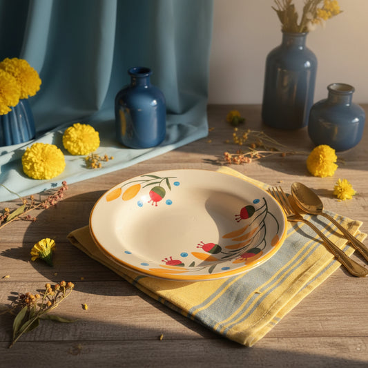 🌼 Floral & Leafy Pasta plates ( set of 1)