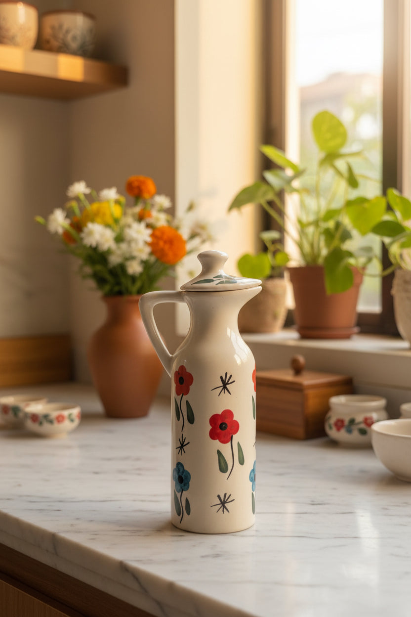 Handcrafted Ceramic Oil Dispenser – 350 mL