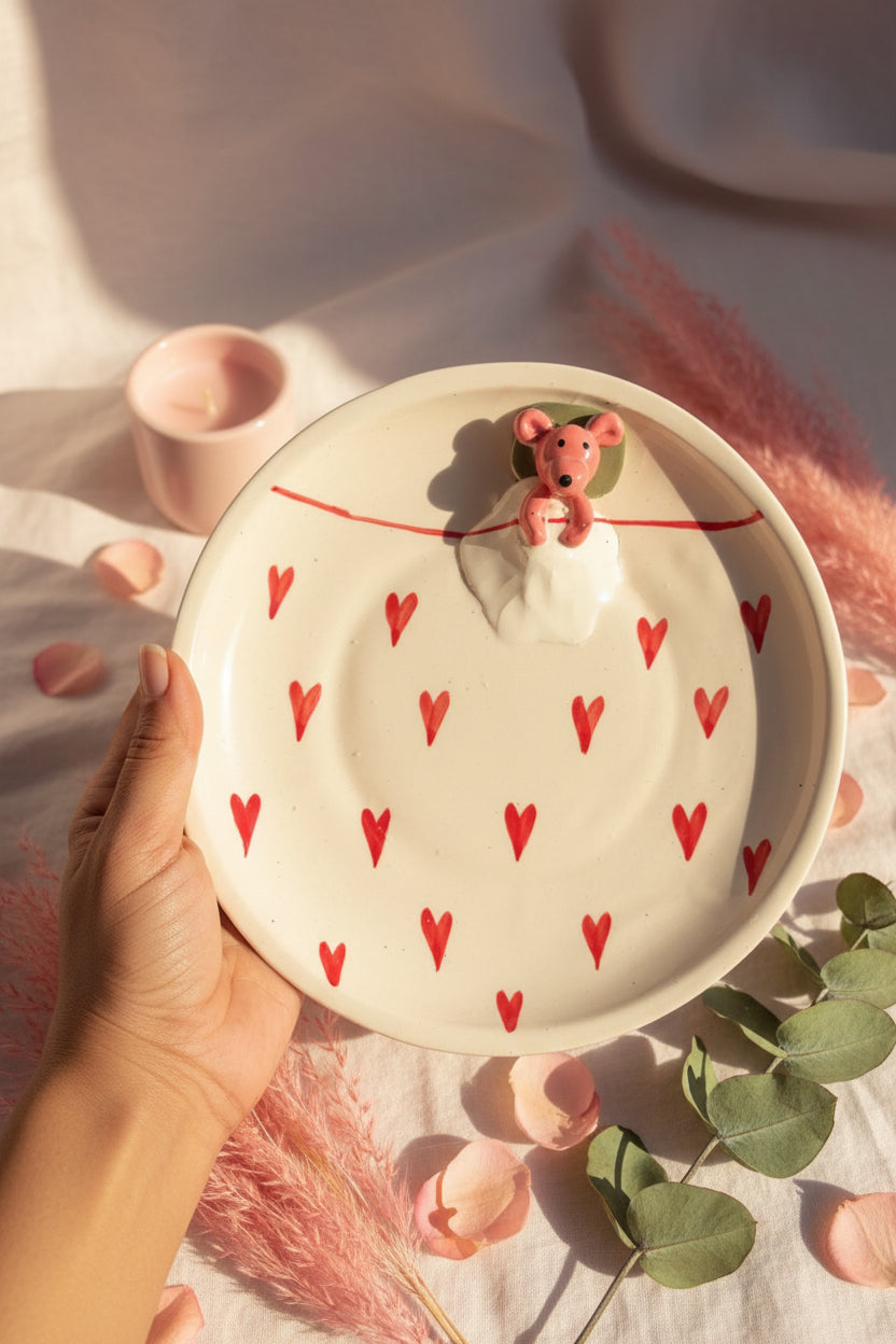 🌸 Love & Little Things Ceramic Plate Collection( Set of 1 )