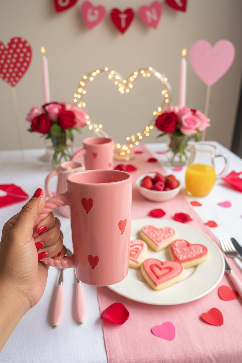 Pink spiral big mug