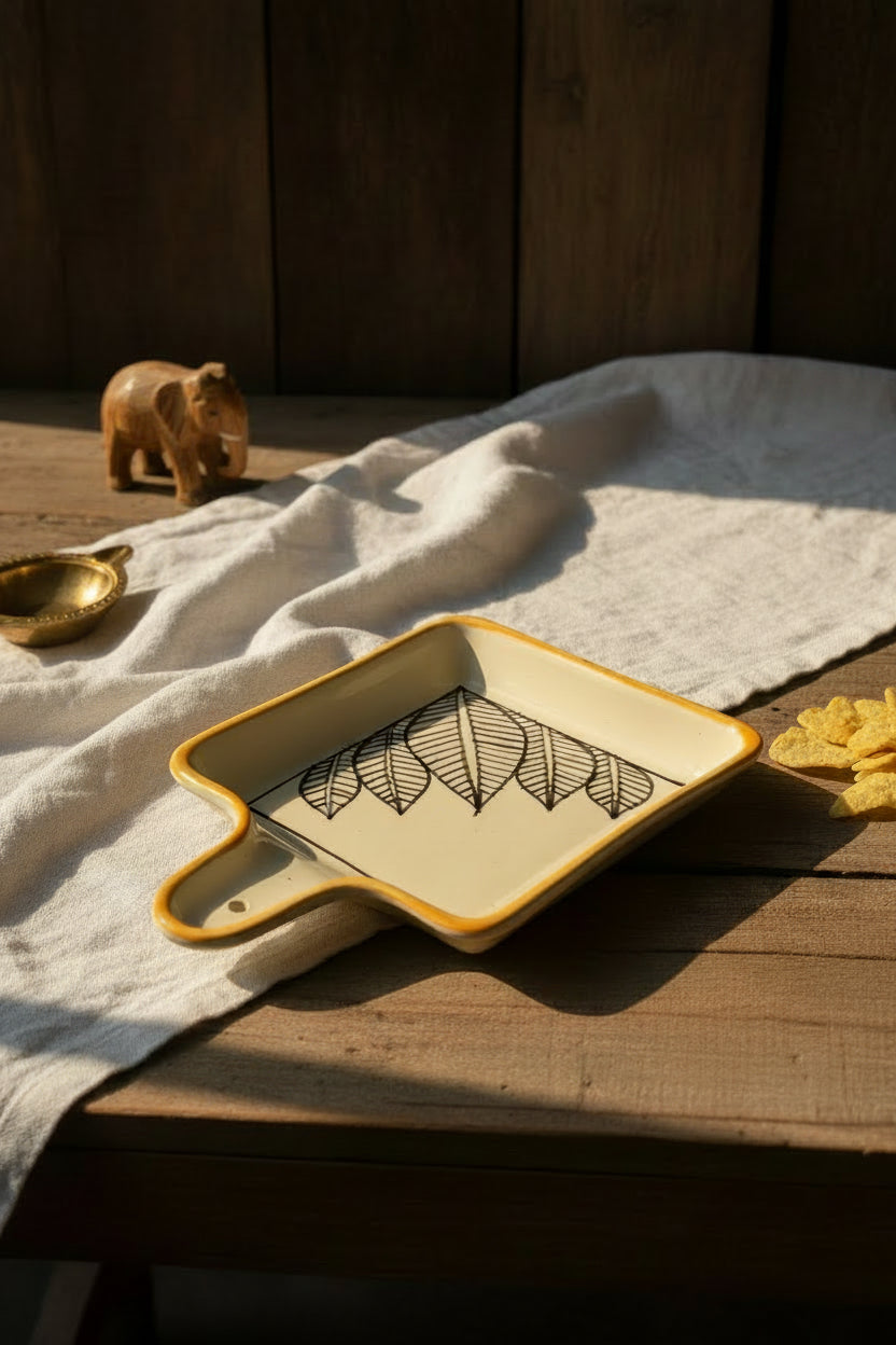 Handcrafted Ceramic Pan Platter Collection ( Set of 1 )
