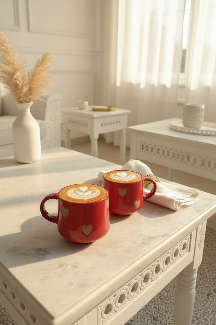 Scarlet heart ceramic mug
