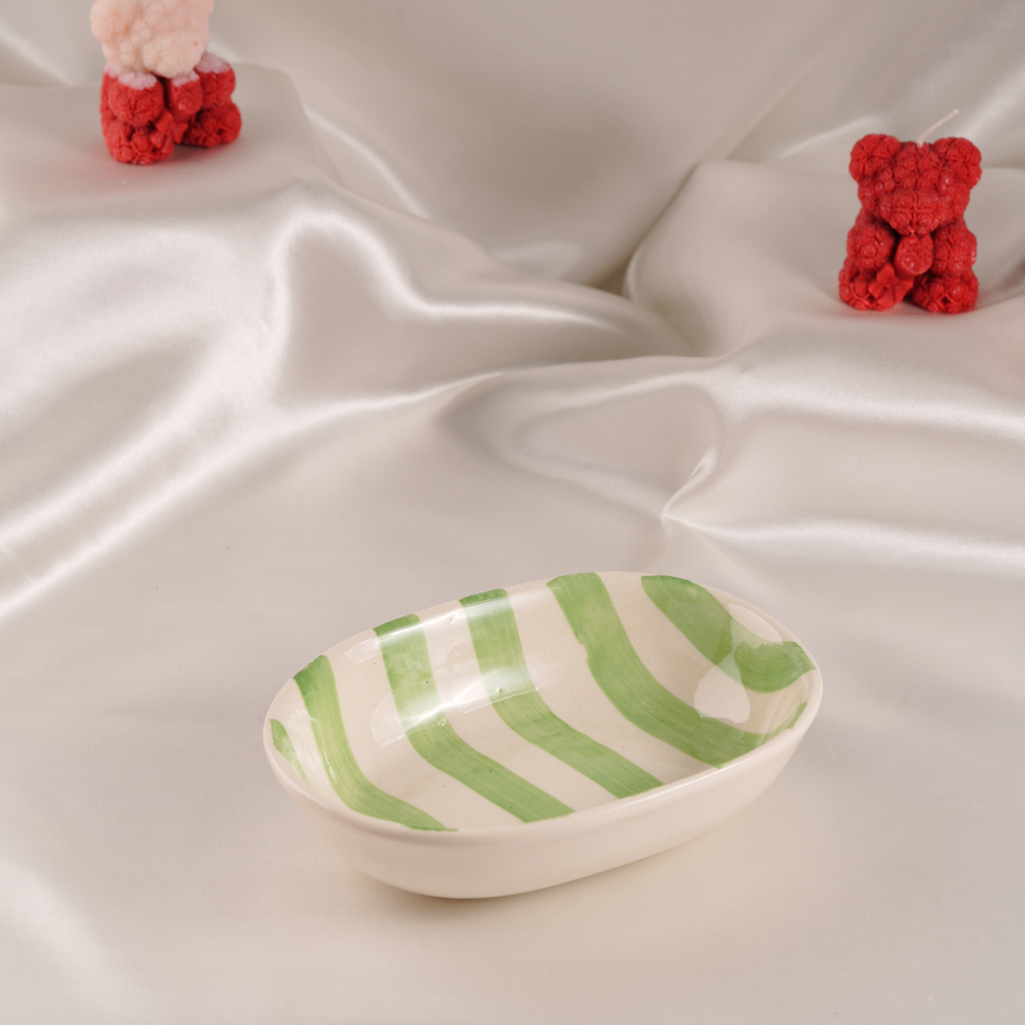 My Crockery Shop Stripe Oval Ceramic Snack Dish
