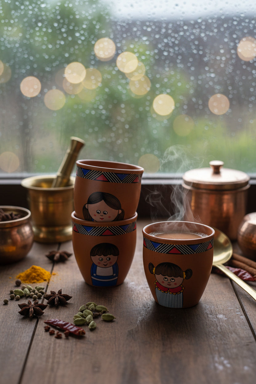 My Crockery Shop Giggle sip kulhad set of four