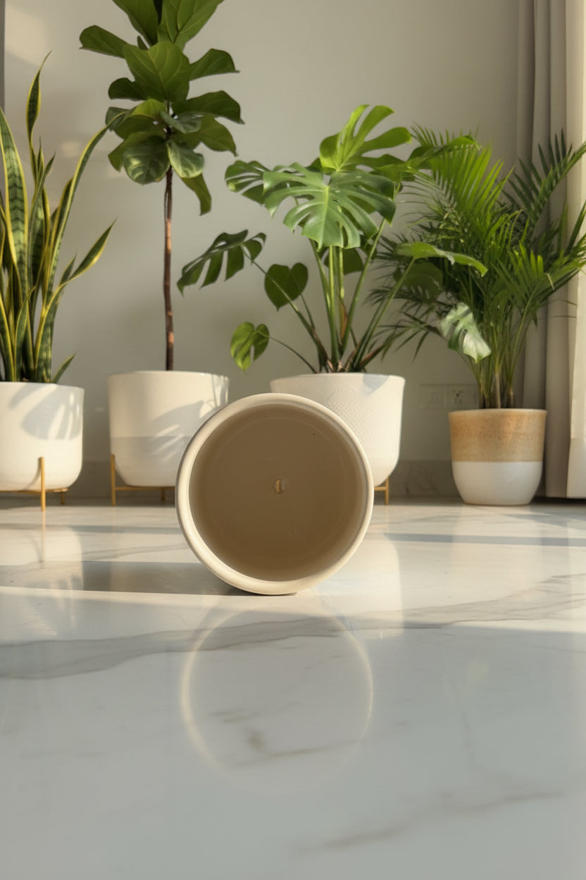 Mughal Hand-Painted Ceramic Planter | Handmade Floral Indoor Pot | 4 x 5 Inch | My Crockery Shop