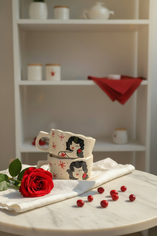 Madame Mug – Hand-Painted Ceramic Mug
( Set of 1)