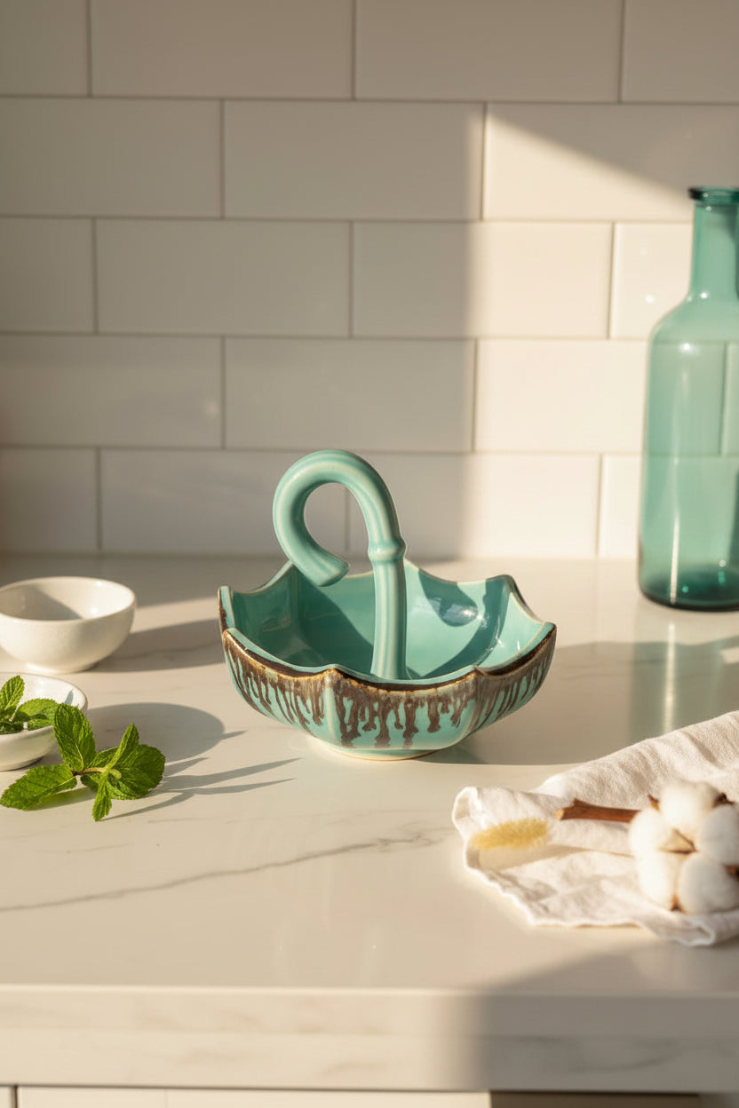 ☂️ Umbrella Charm Ceramic Platter (Set of 1)