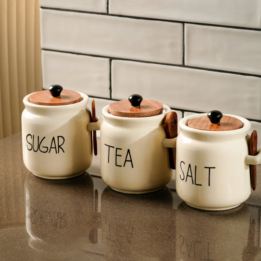 Tea / Sugar / Salt / Coffee Jars ( Set of 1)Can choose options