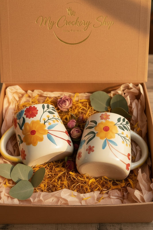 Bloom Garden Handpainted Ceramic Mug – 300 mL