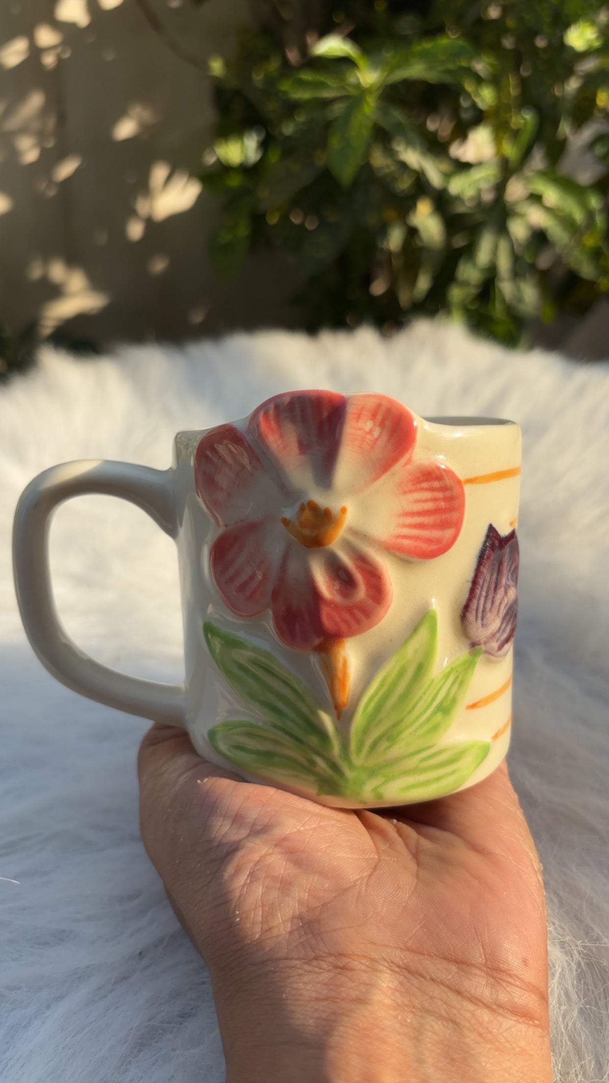 My Crockery shop Embossed floral mugs