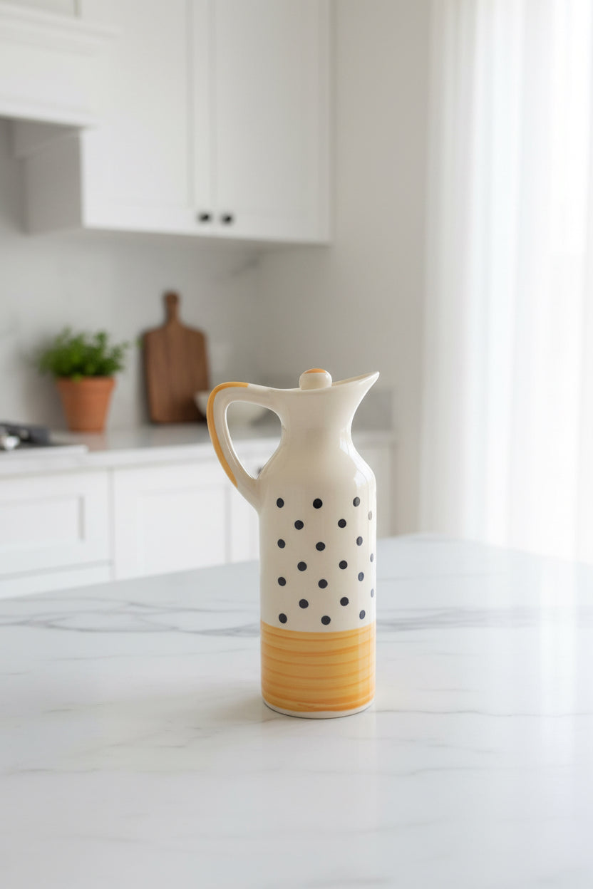 Earthy Charm Handcrafted Ceramic Oil Dispenser – 350 mL