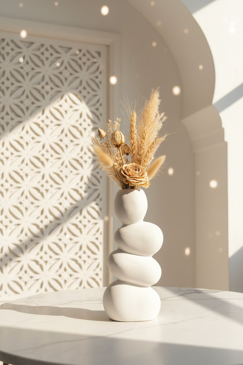The "Zenith" Stacked Stone Ceramic Vase
