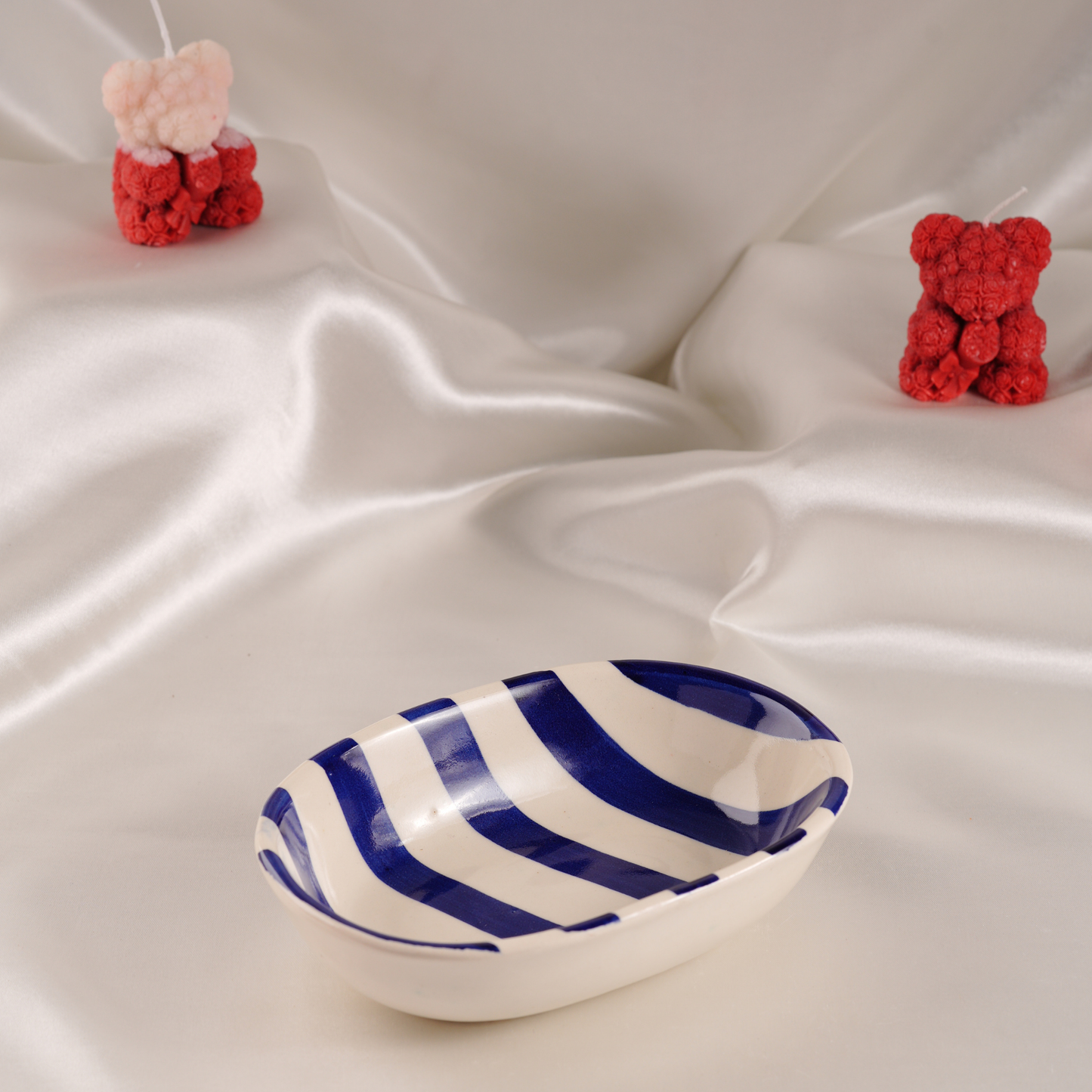 My Crockery Shop Stripe Oval Ceramic Snack Dish